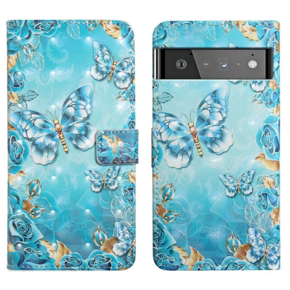 Folio-hoesje voor Google Pixel 6 Ijsvlinders