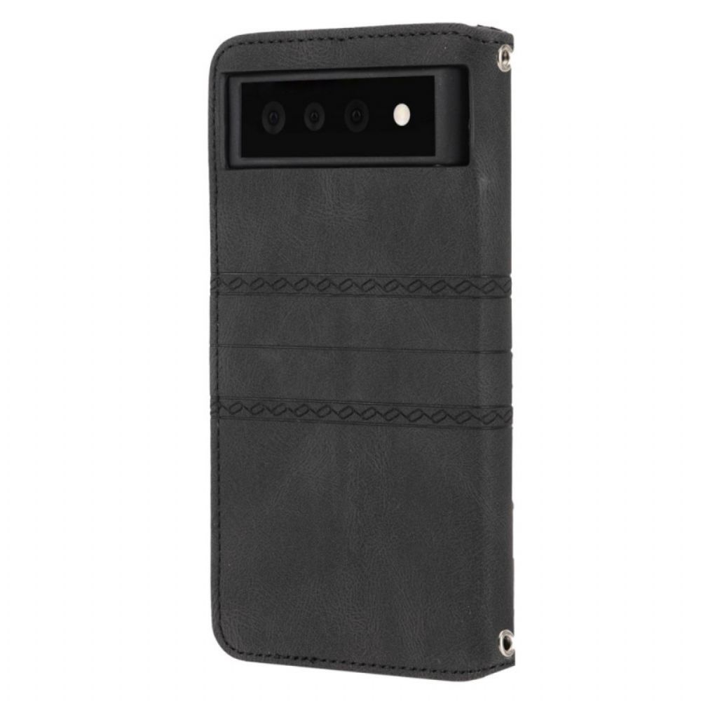 Folio-hoesje voor Google Pixel 6 Kant Naden