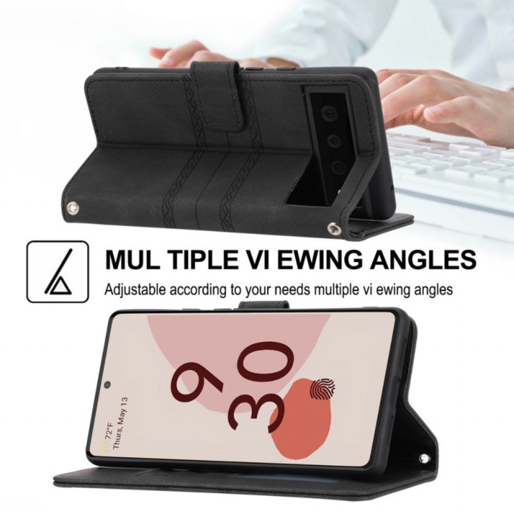 Folio-hoesje voor Google Pixel 6 Kant Naden