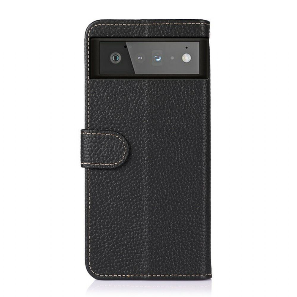 Folio-hoesje voor Google Pixel 6 Litchi Khazneh Leer