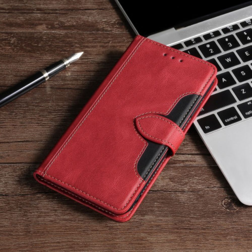 Folio-hoesje voor Google Pixel 6 Stijlvol Tweekleurig Kunstleer
