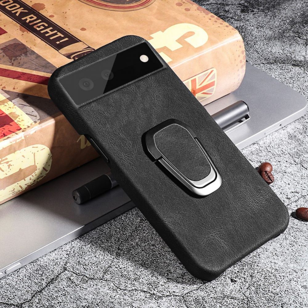 Hoesje voor Google Pixel 6 Elegance Ring Met Leereffect - Ondersteuning Voor Nieuwe Kleuren