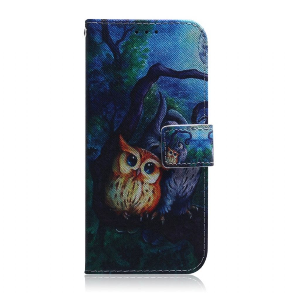 Leren Hoesje voor Google Pixel 6 Uilen Schilderen