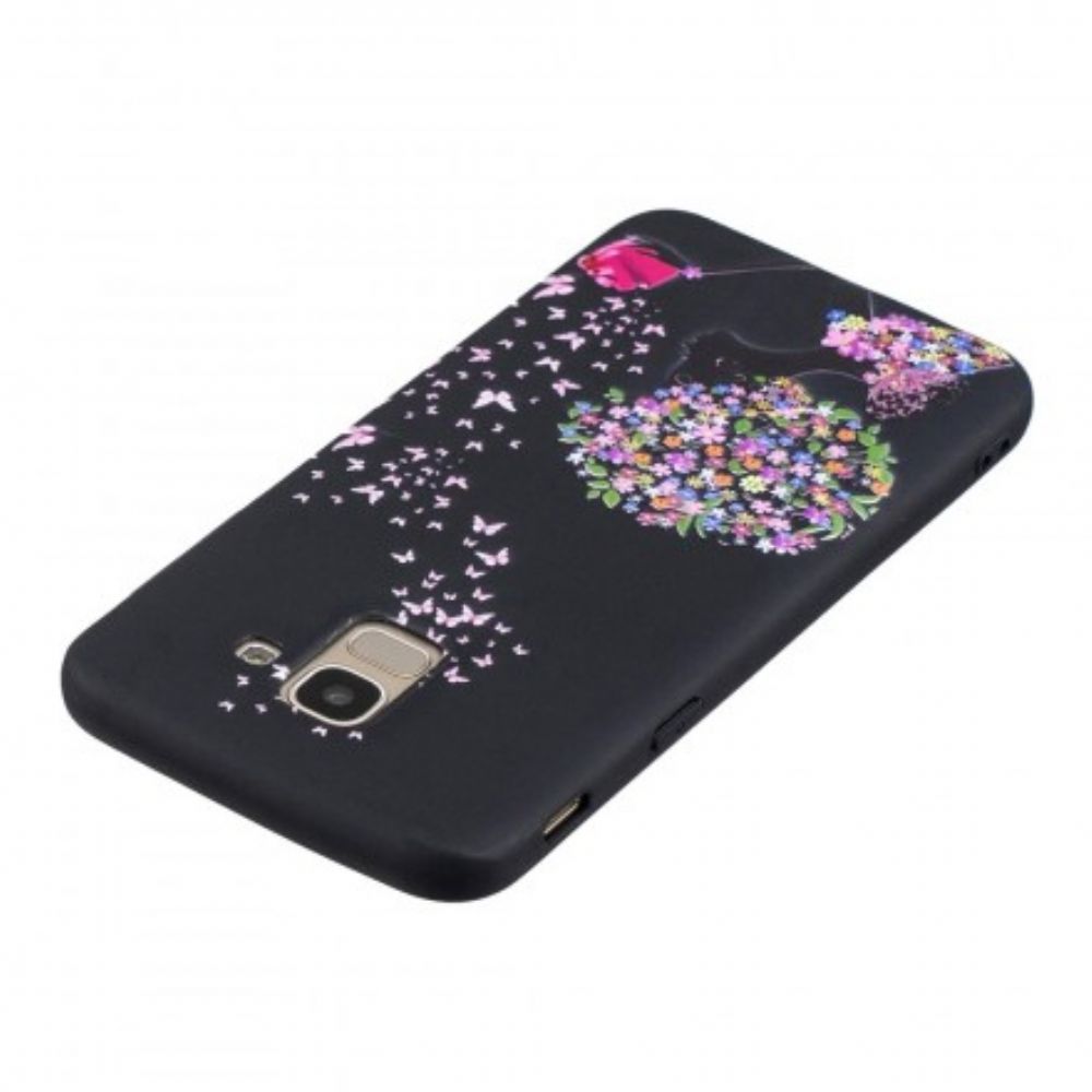 Hoesje voor Samsung Galaxy J6 Vrouw Met Bloemhoofd