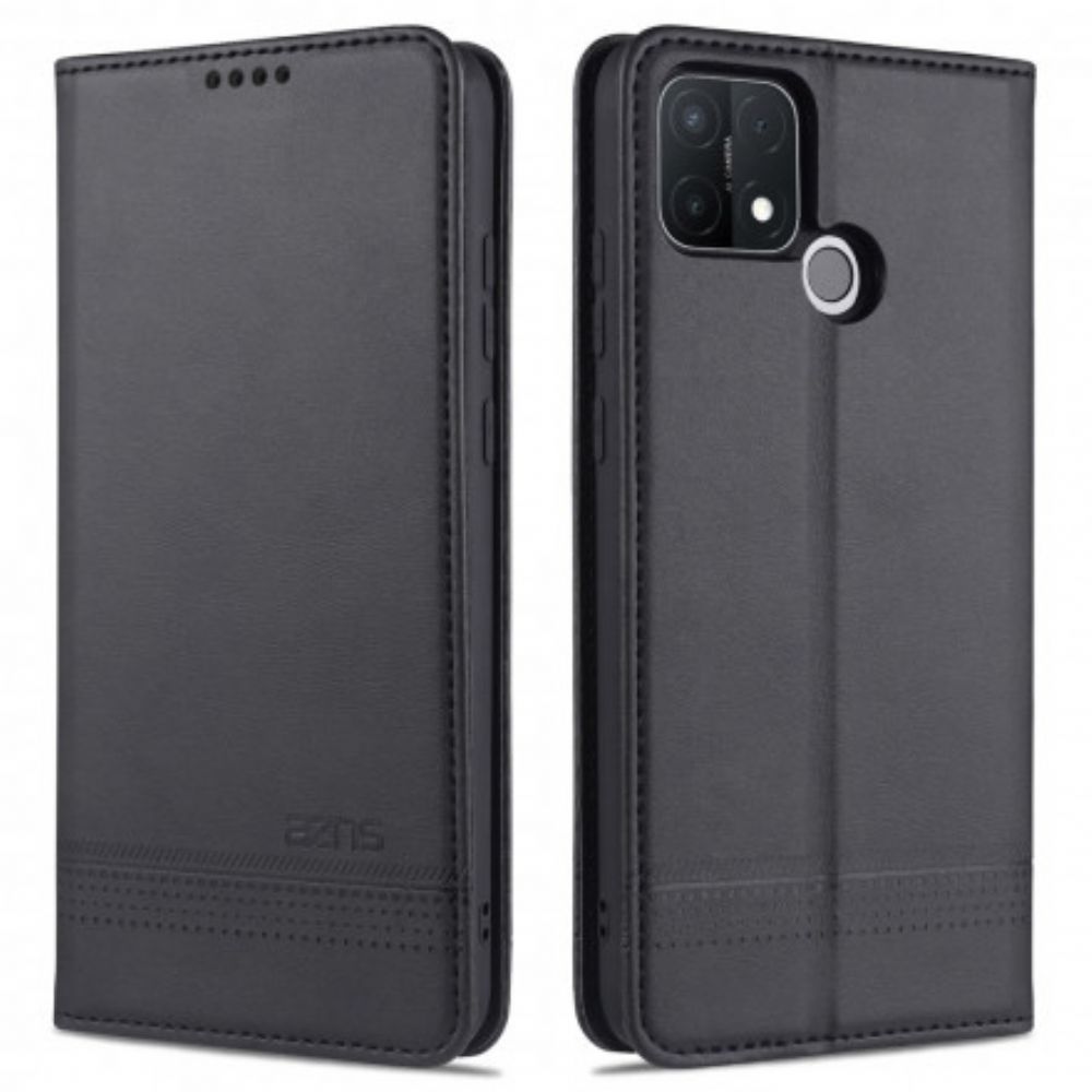 Bescherming Hoesje voor Oppo A15 Folio-hoesje Azns Lederen Stijl