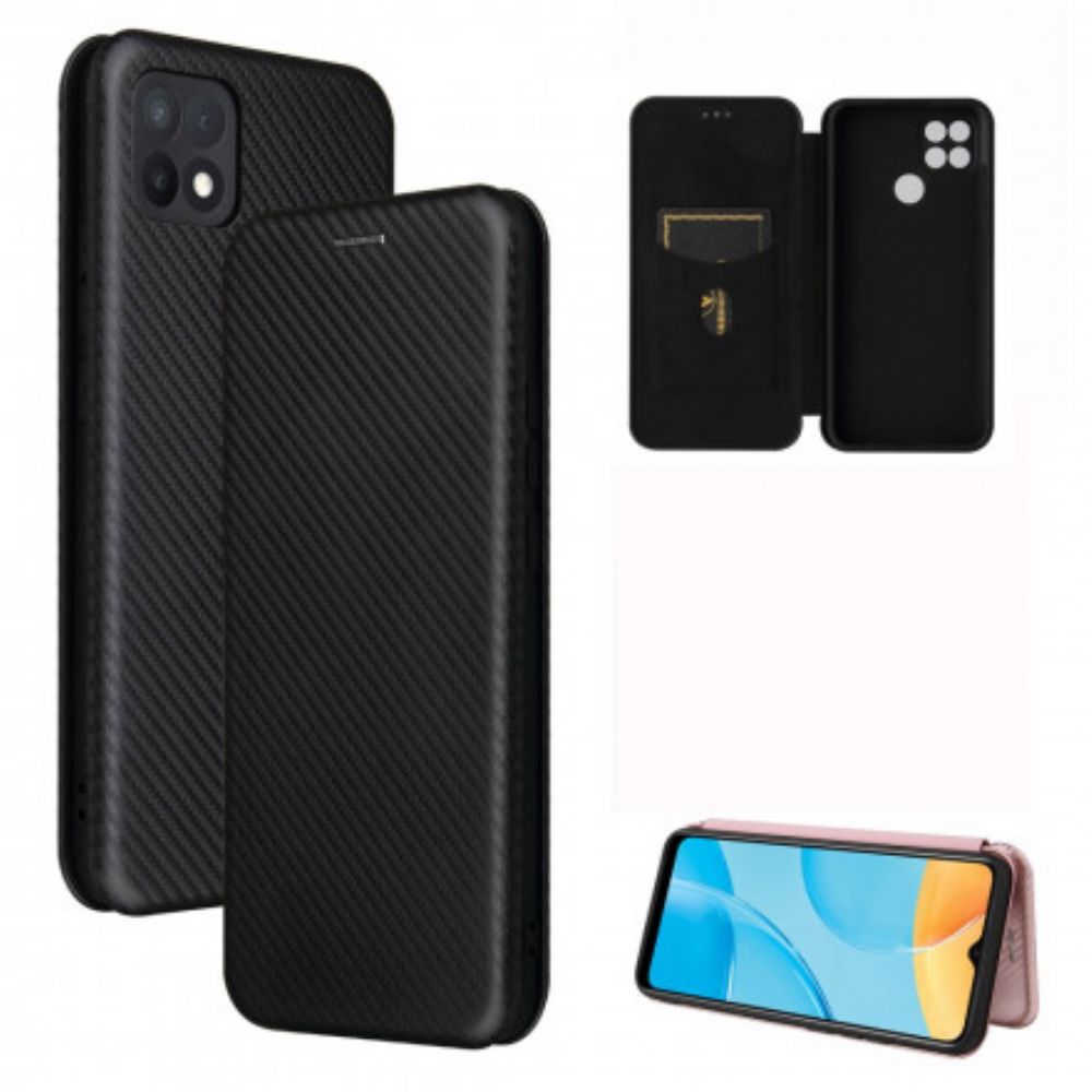 Bescherming Hoesje voor Oppo A15 Folio-hoesje Gekleurde Koolstofsilicone