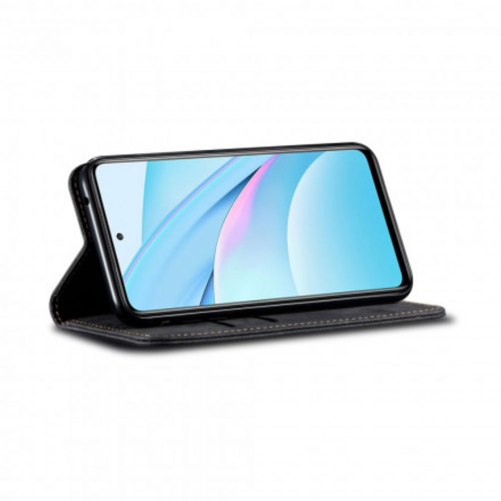 Bescherming Hoesje voor Oppo A15 Folio-hoesje Imitatieleer Jeanstextuur