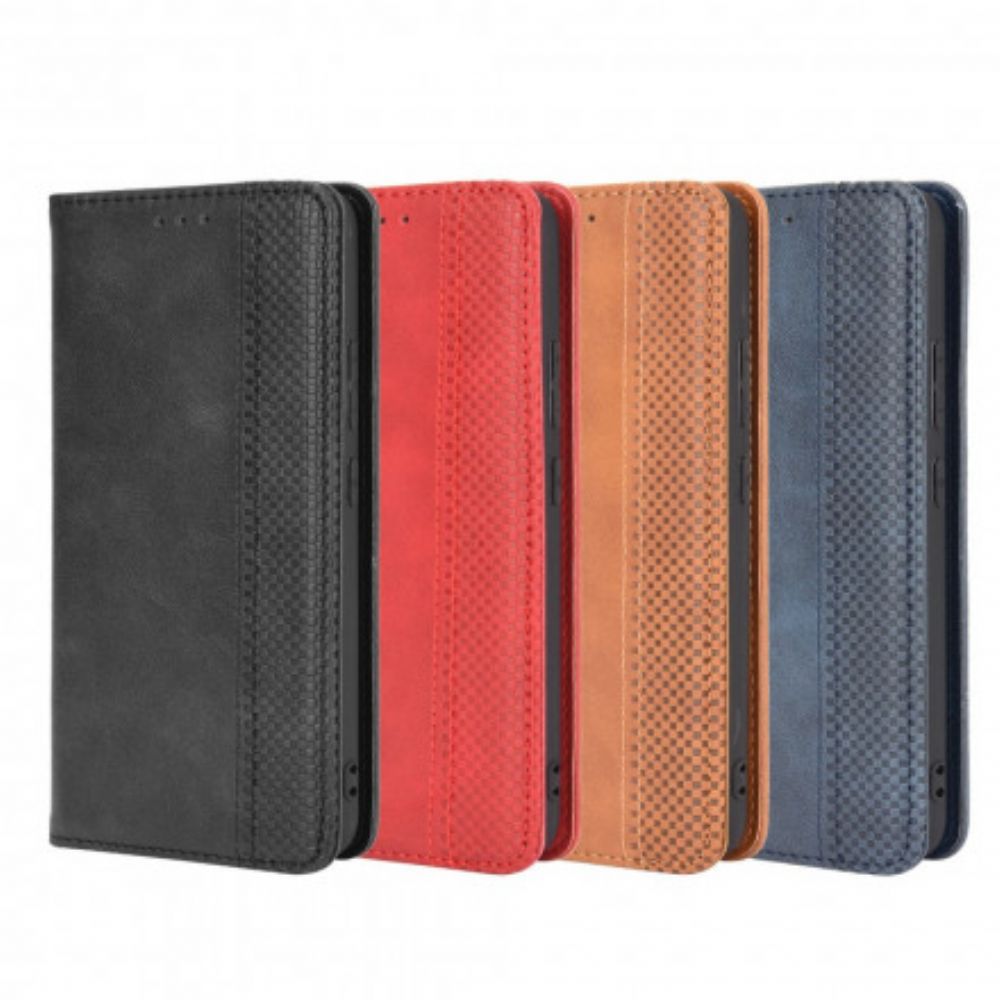 Bescherming Hoesje voor Oppo A15 Folio-hoesje Vintage Gestileerd Leereffect
