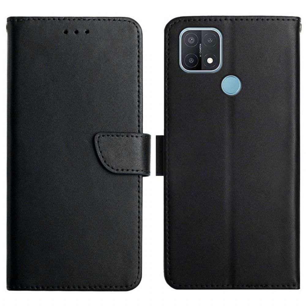 Leren Hoesje voor Oppo A15 Echt Nappaleer