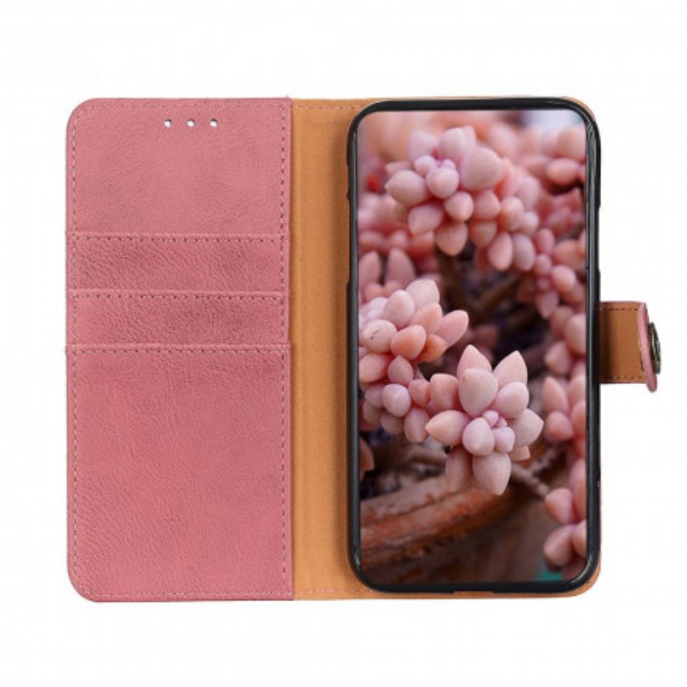 Leren Hoesje voor Oppo A15 Imitatieleer Khazneh