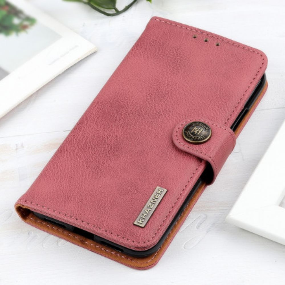 Leren Hoesje voor Oppo A15 Imitatieleer Khazneh