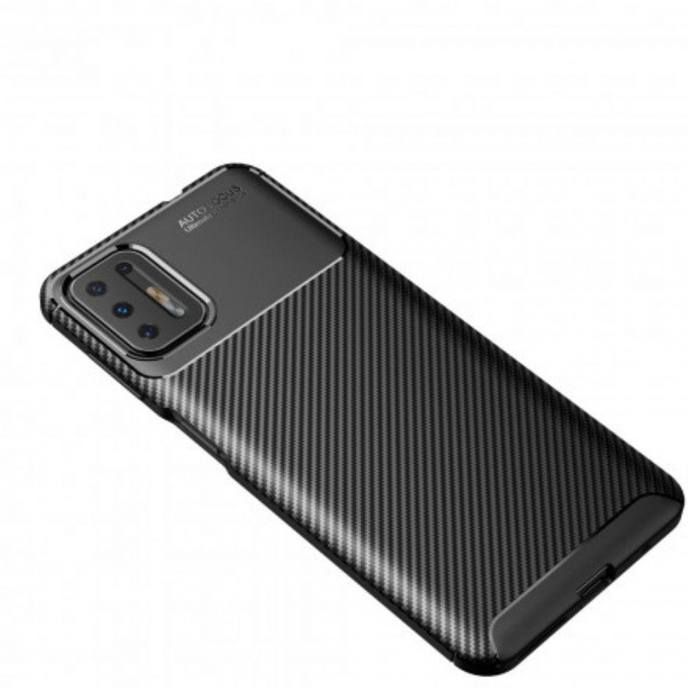 Hoesje voor Moto G9 Plus Koolstofvezeltextuur Flexibel