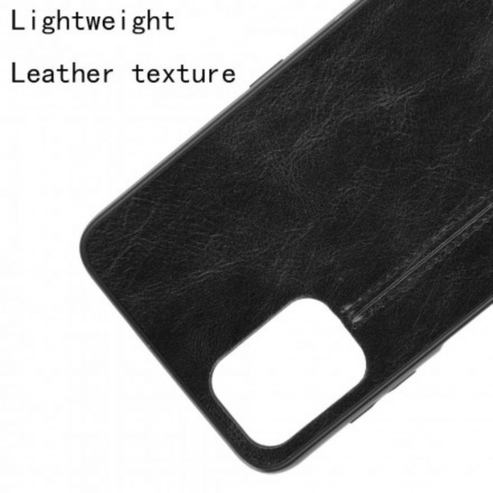 Hoesje voor Moto G9 Plus Naad Leereffect
