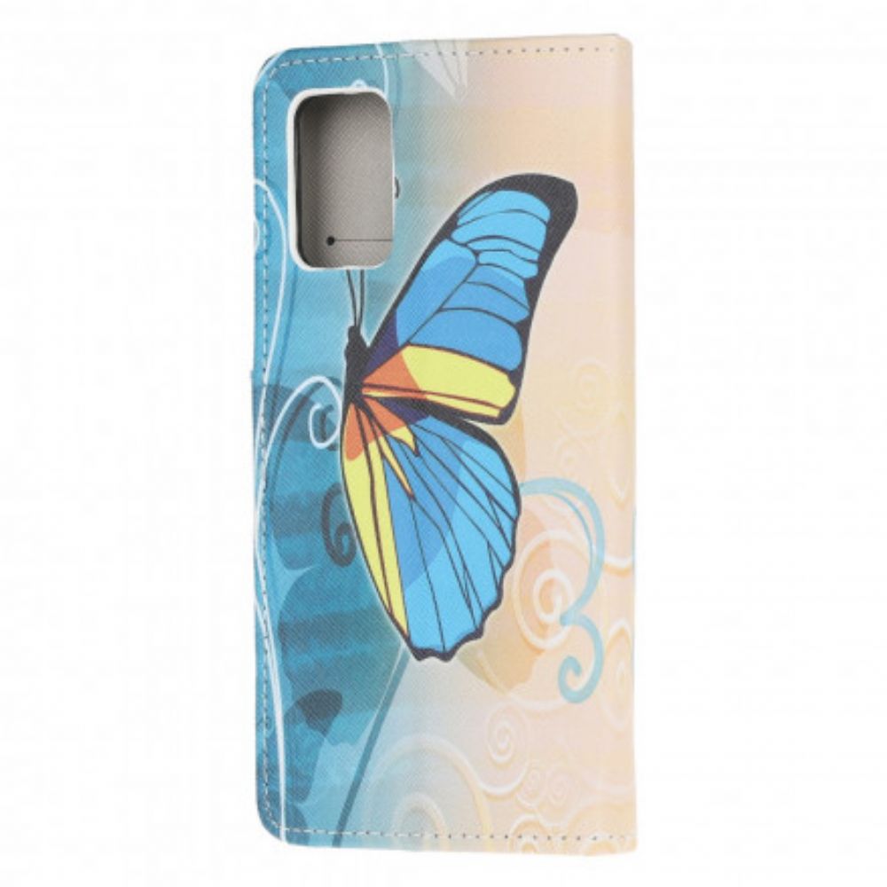 Leren Hoesje voor Moto G9 Plus Vlinders