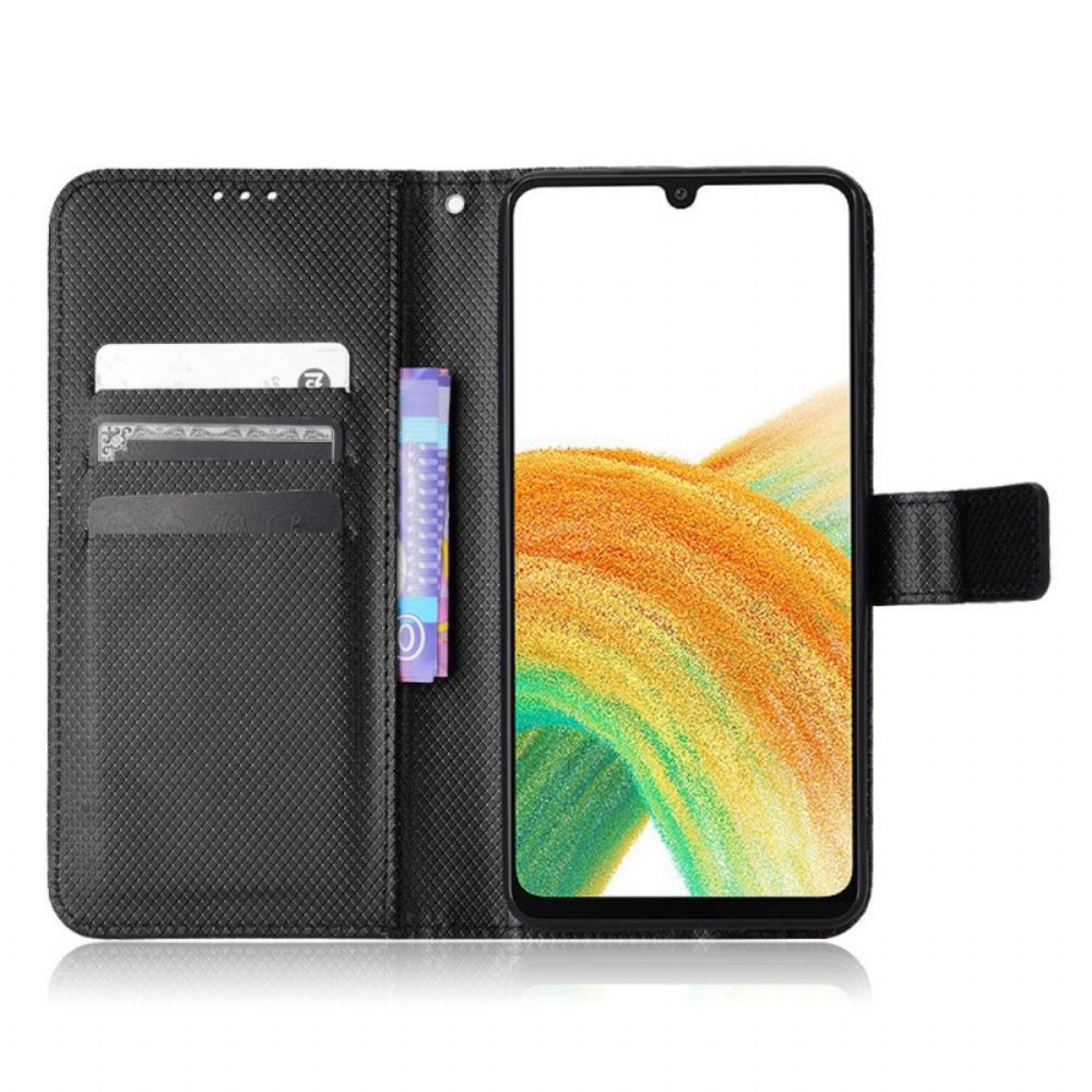 Folio-hoesje voor Samsung Galaxy M23 5G Gestructureerd Patroon Met Riem