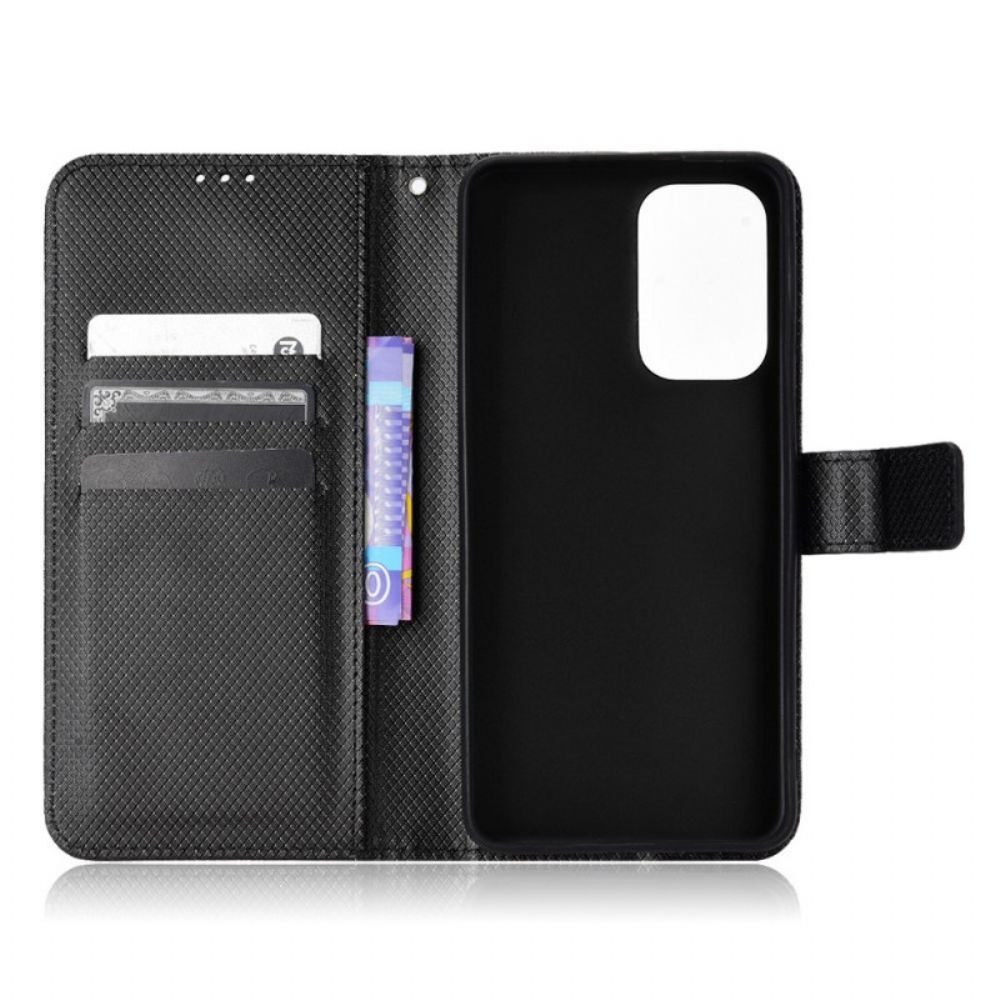 Folio-hoesje voor Samsung Galaxy M23 5G Gestructureerd Patroon Met Riem