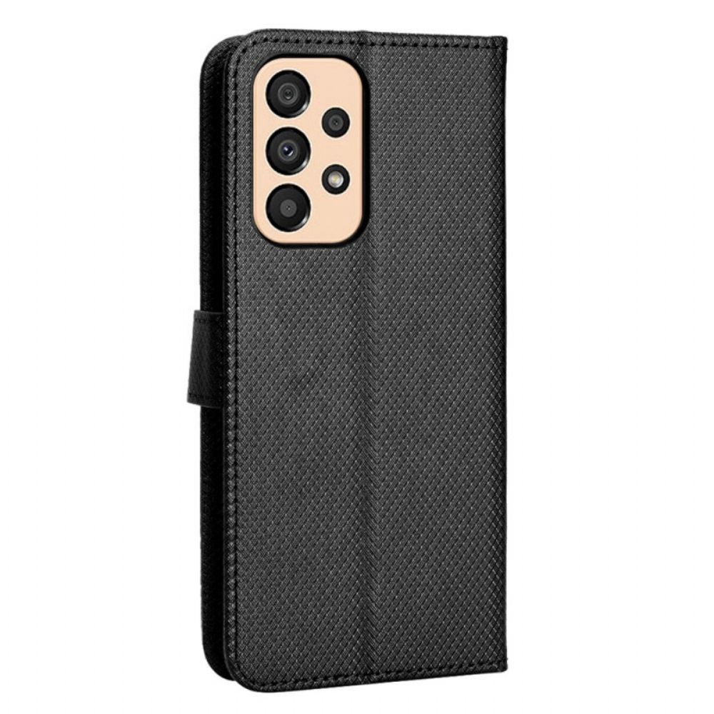 Folio-hoesje voor Samsung Galaxy M23 5G Gestructureerd Patroon Met Riem