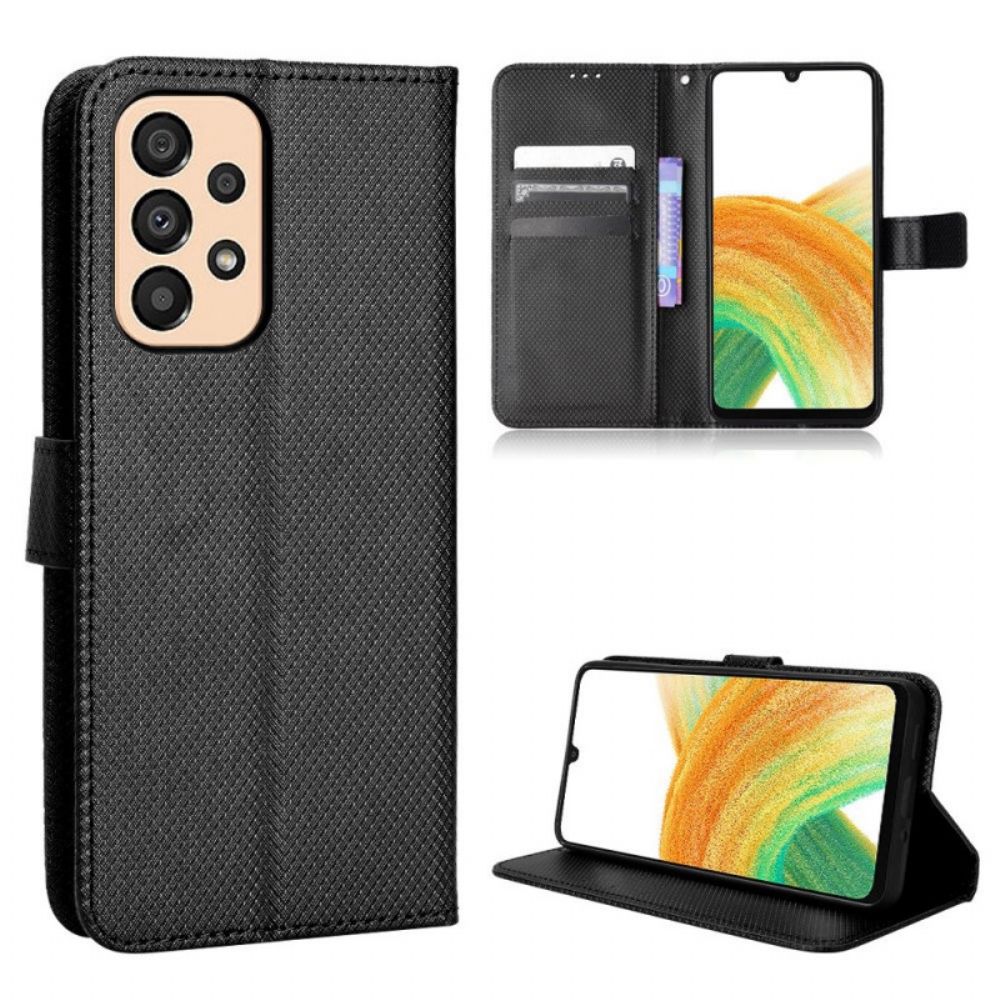 Folio-hoesje voor Samsung Galaxy M23 5G Gestructureerd Patroon Met Riem