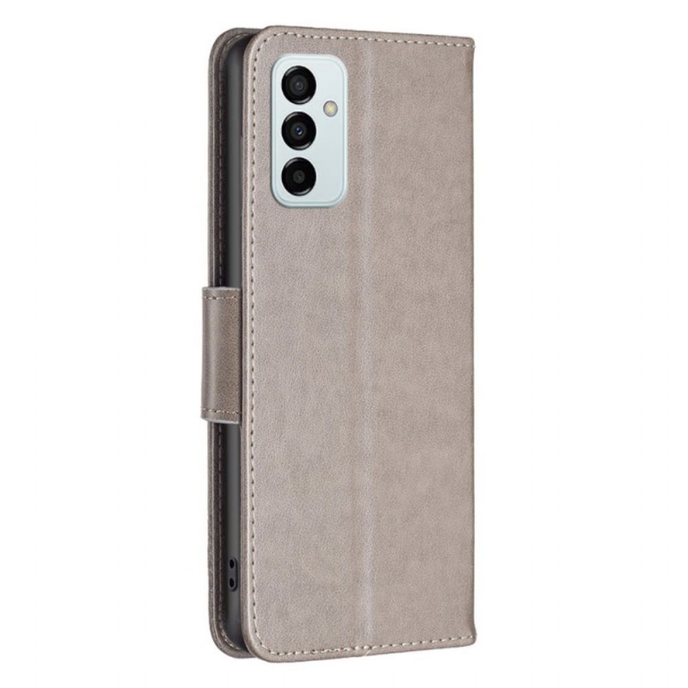 Folio-hoesje voor Samsung Galaxy M23 5G Met Ketting Bandje Met Vlinderprint