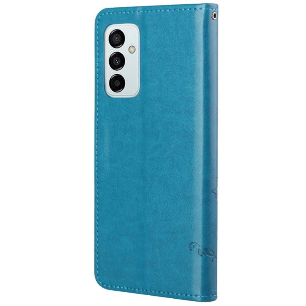 Folio-hoesje voor Samsung Galaxy M23 5G Met Ketting Thong Bloemen