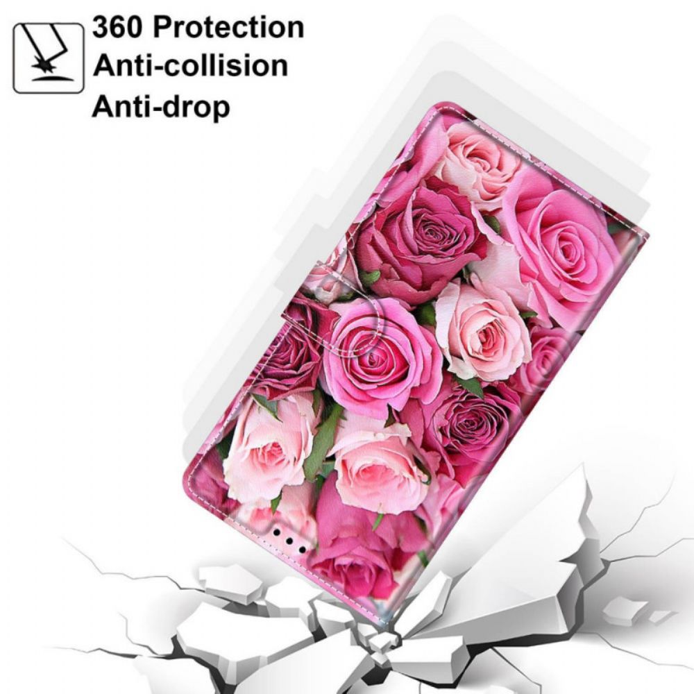 Folio-hoesje voor Samsung Galaxy M23 5G Rozen Met Riem