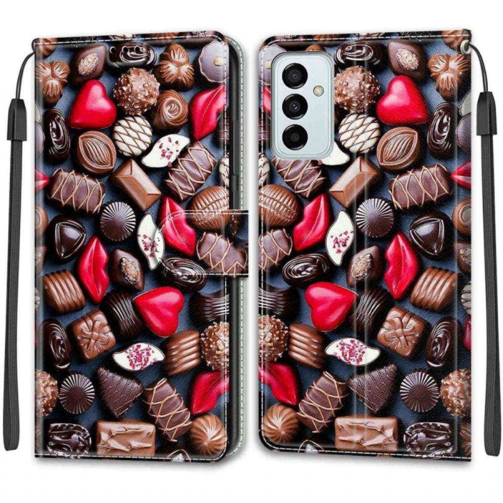 Leren Hoesje voor Samsung Galaxy M23 5G Chocolade