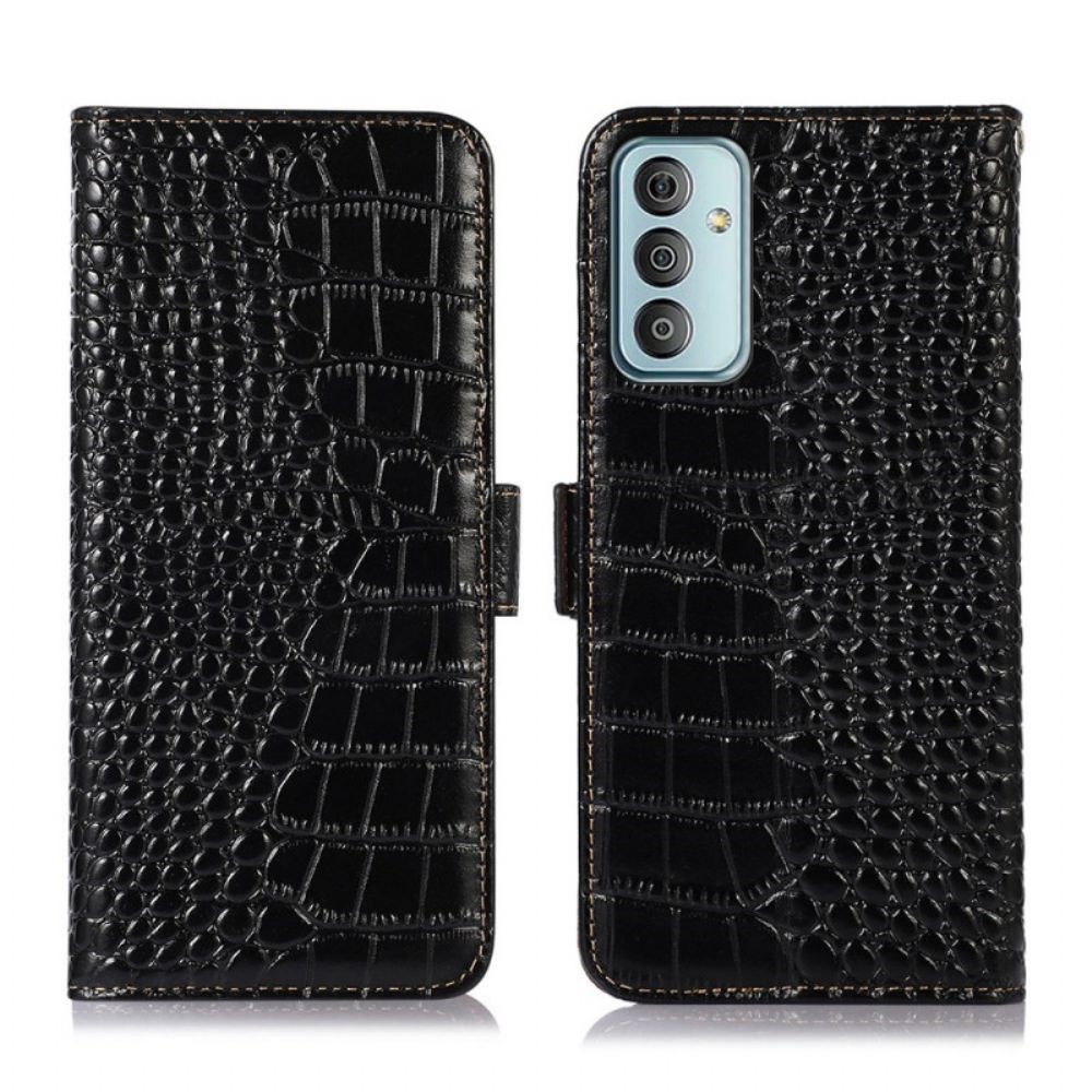 Leren Hoesje voor Samsung Galaxy M23 5G Echt Leer In Krokodillenstijl