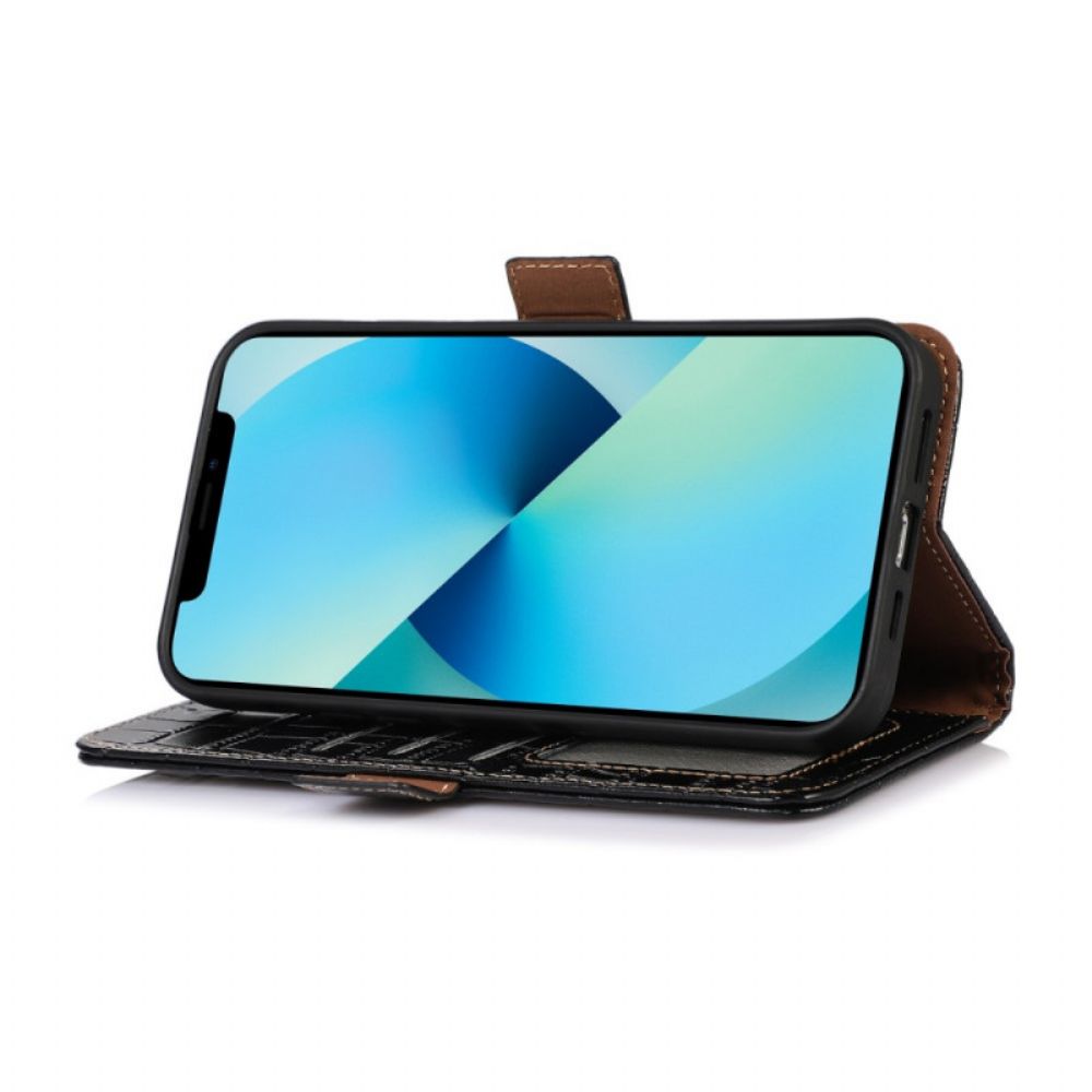 Leren Hoesje voor Samsung Galaxy M23 5G Echt Leer In Krokodillenstijl