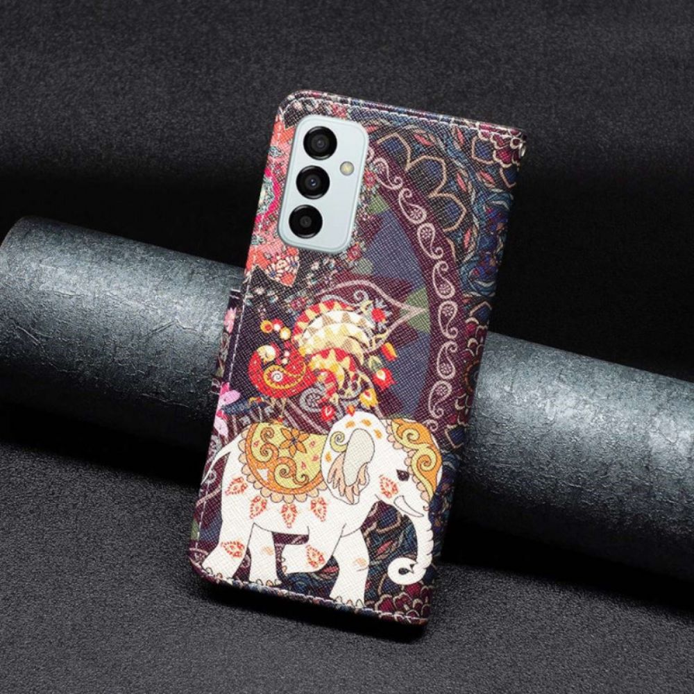 Leren Hoesje voor Samsung Galaxy M23 5G Tribale Olifant