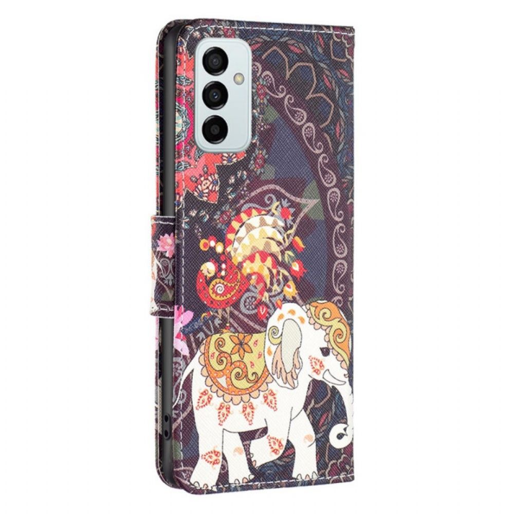 Leren Hoesje voor Samsung Galaxy M23 5G Tribale Olifant