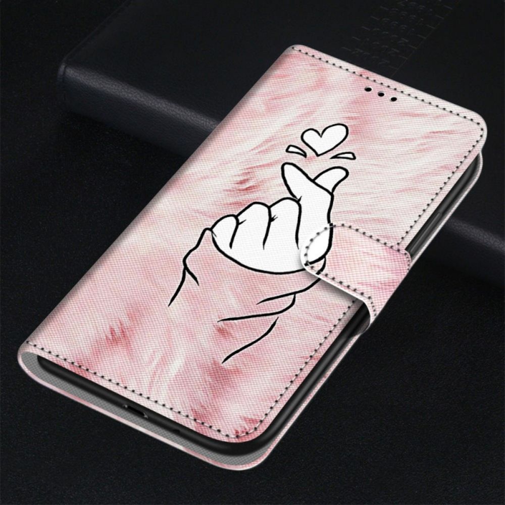Leren Hoesje voor Samsung Galaxy M23 5G Vinger Hart