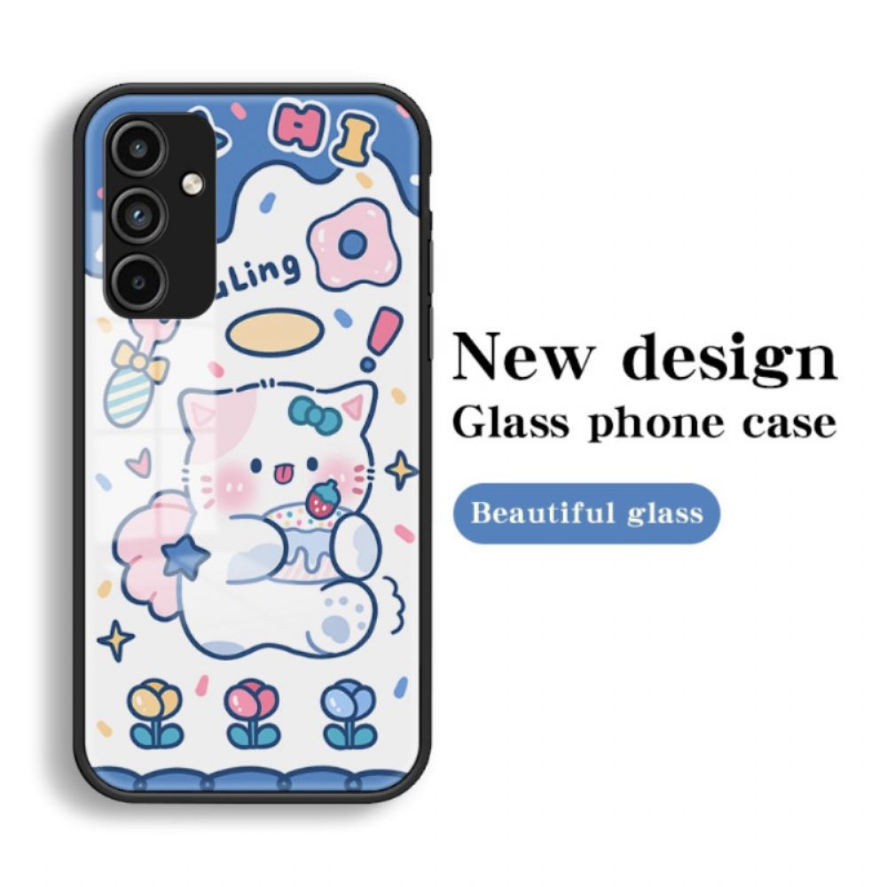 Hoesje Voor Samsung Galaxy A15 Cartoon Gehard Glas