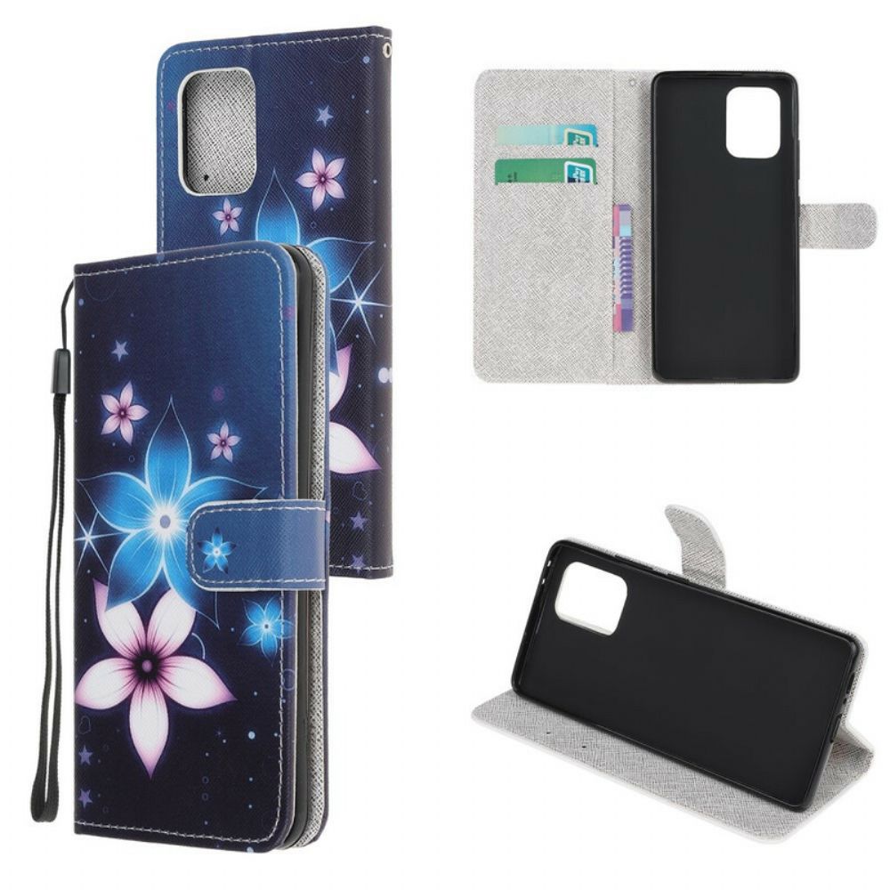Flip Case voor Samsung Galaxy S10 Lite Met Ketting Maanband Bloemen
