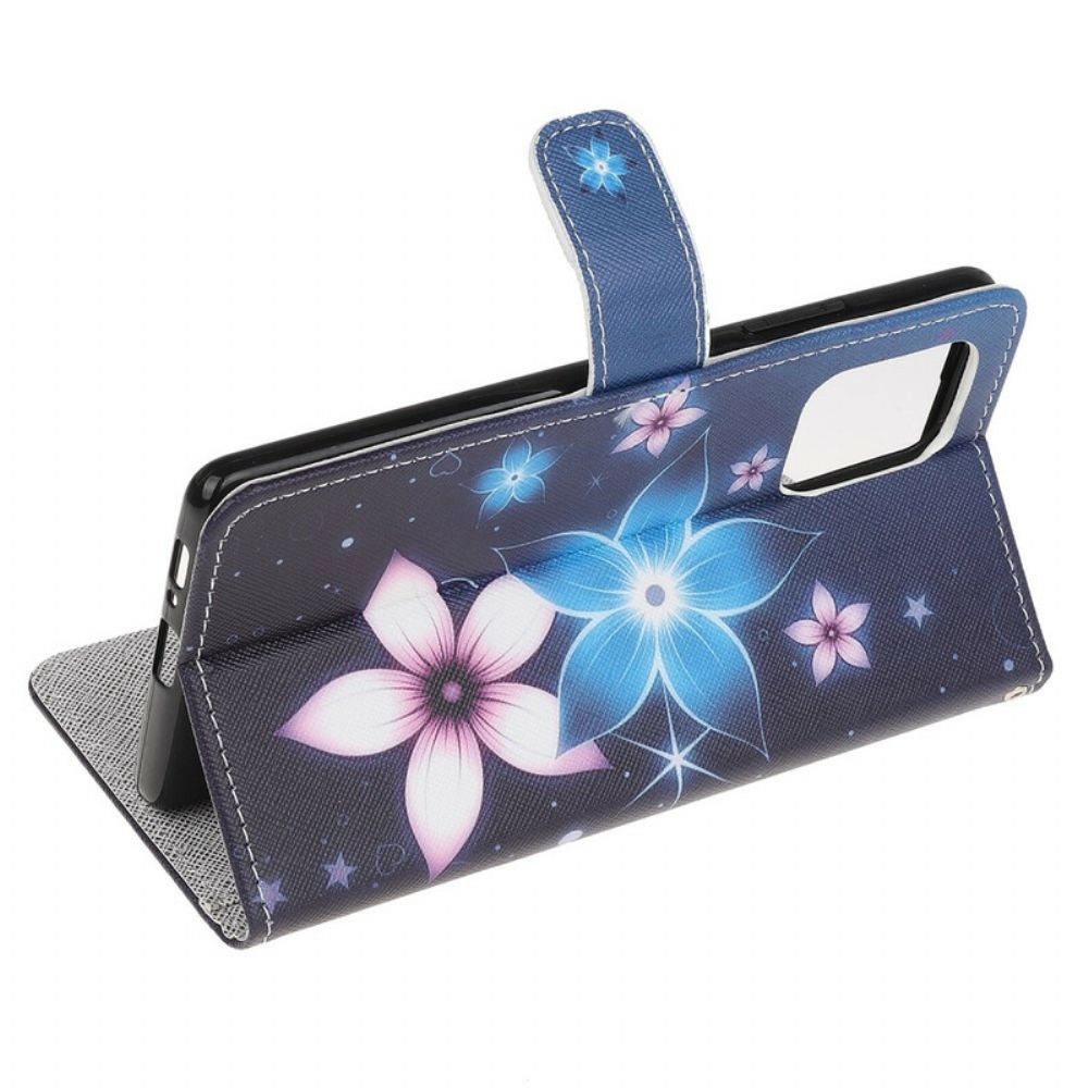 Flip Case voor Samsung Galaxy S10 Lite Met Ketting Maanband Bloemen