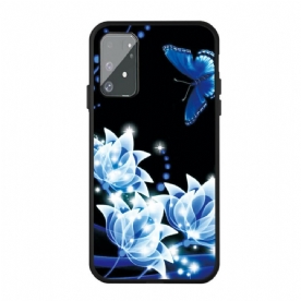 Hoesje voor Samsung Galaxy S10 Lite Vlinder En Blauwe Bloemen