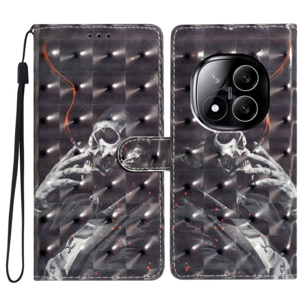 Bescherming Hoesje Xiaomi Redmi Note 14 Pro Plus 5g Rokend Skelet 3d