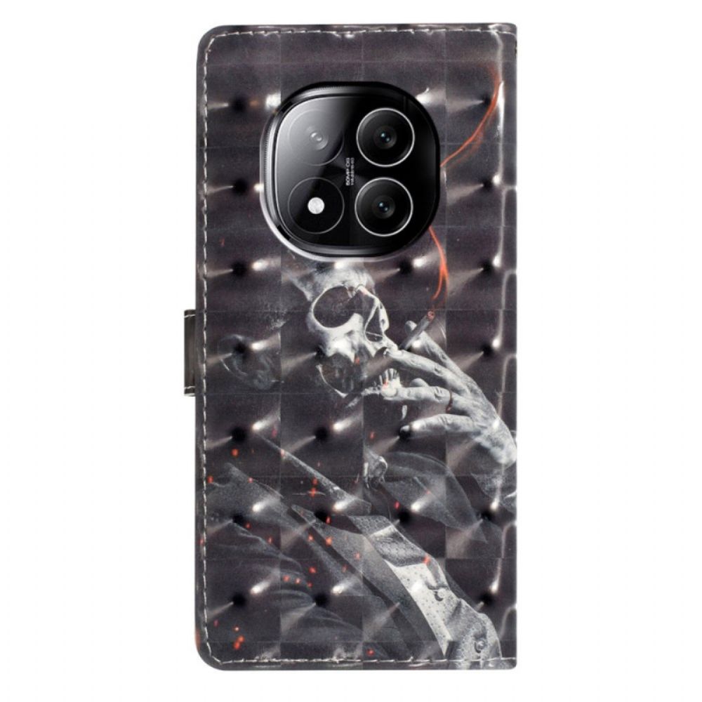 Bescherming Hoesje Xiaomi Redmi Note 14 Pro Plus 5g Rokend Skelet 3d