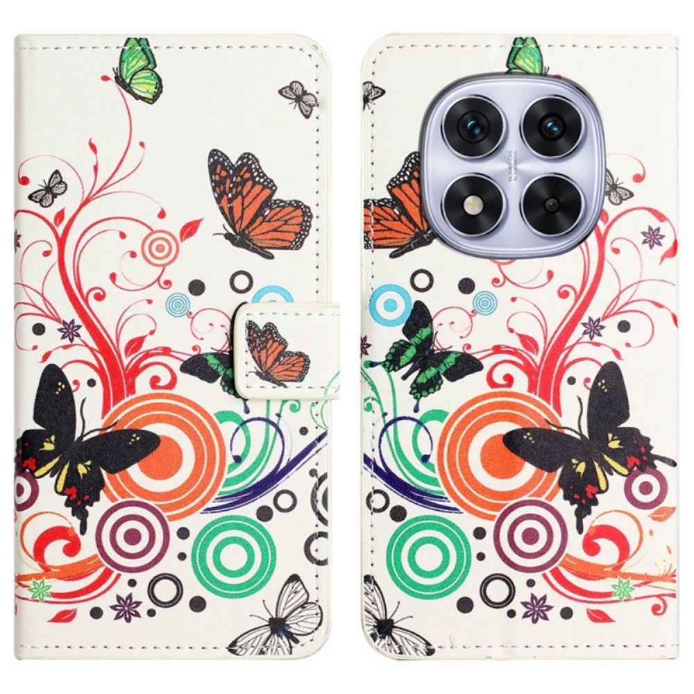 Bescherming Hoesje Xiaomi Redmi Note 14 Pro Plus 5g Vlinders Op Een Witte Achtergrond