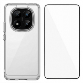 Cover Hoesje Xiaomi Redmi Note 14 Pro Plus 5g Telefoonhoesje Transparant Met Schermbeschermer Van Gehard Glas