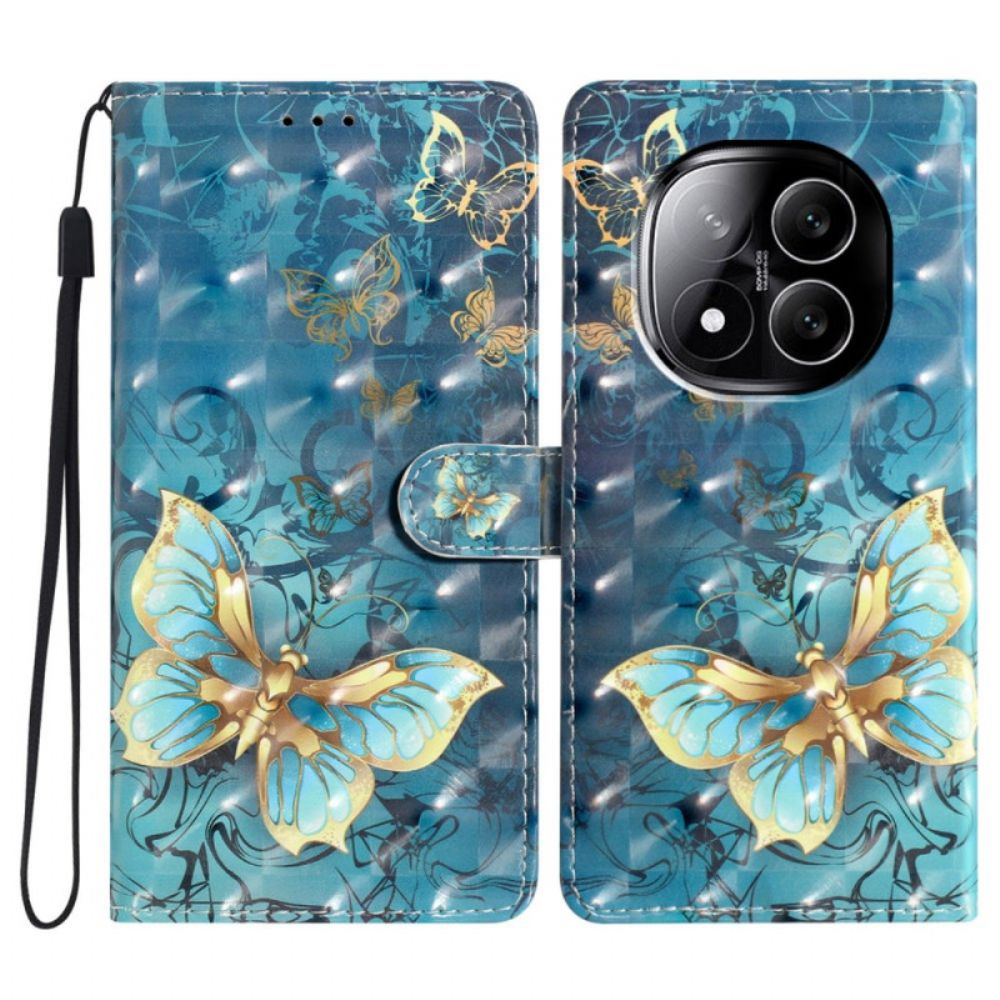 Flip Case Leren Xiaomi Redmi Note 14 Pro Plus 5g 3d Vlinders