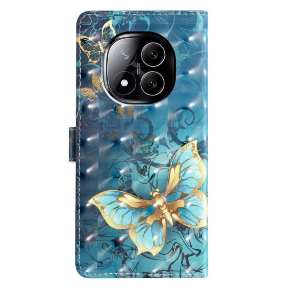 Flip Case Leren Xiaomi Redmi Note 14 Pro Plus 5g 3d Vlinders