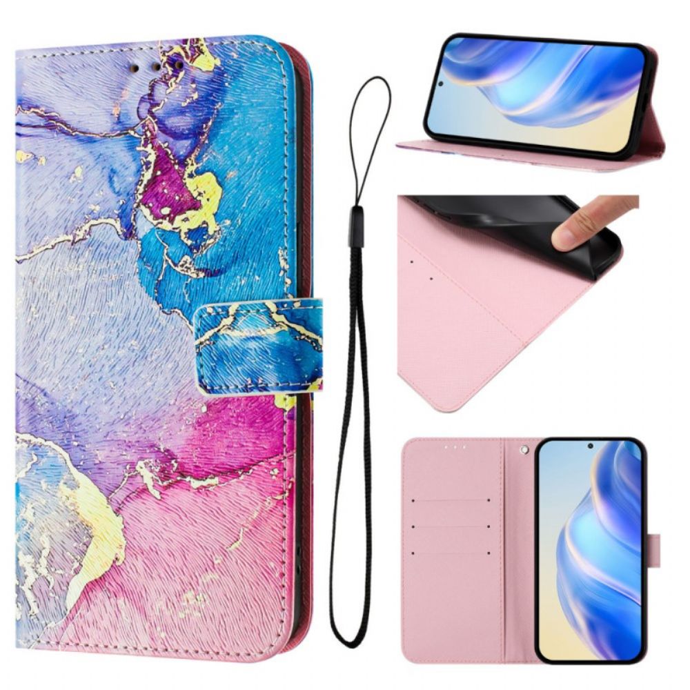 Folio-hoesje Xiaomi Redmi Note 14 Pro Plus 5g Meerkleurig Marmerpatroon