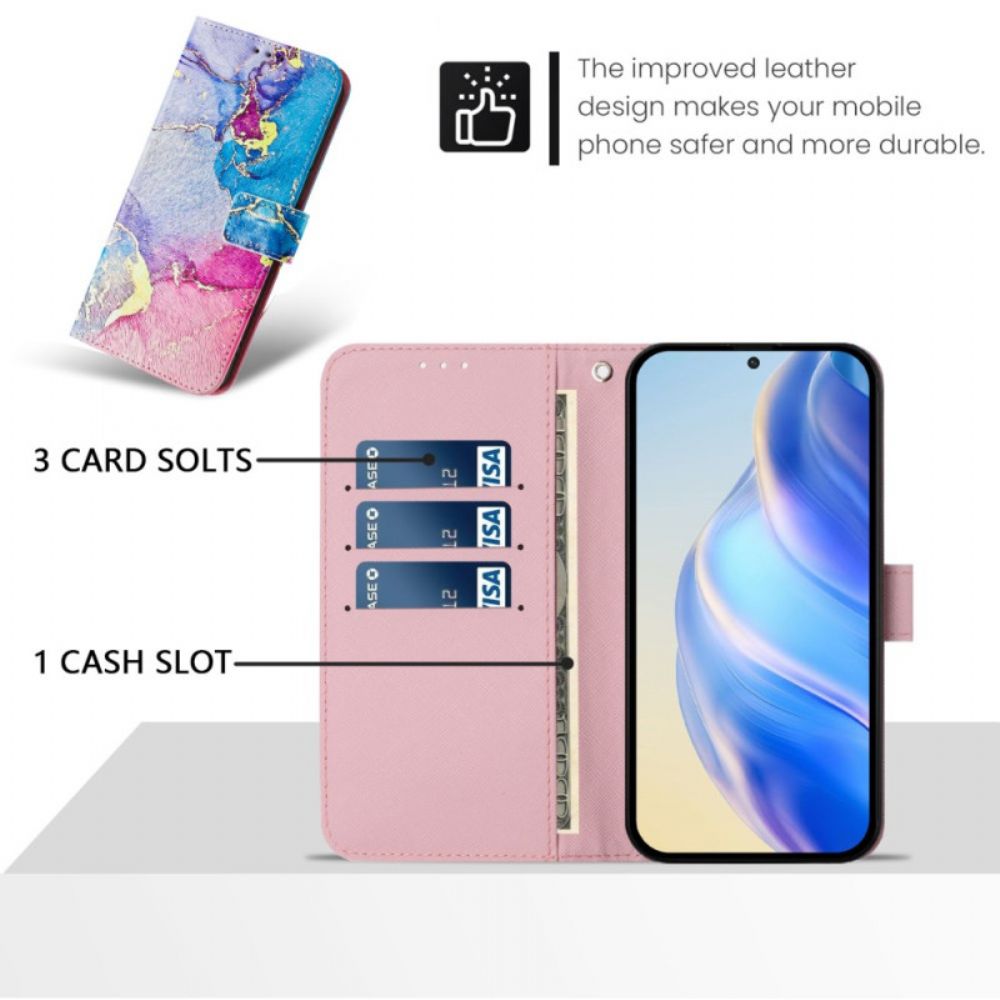 Folio-hoesje Xiaomi Redmi Note 14 Pro Plus 5g Meerkleurig Marmerpatroon