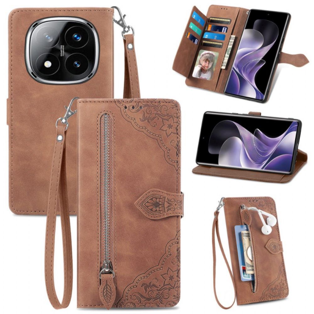 Folio-hoesje Xiaomi Redmi Note 14 Pro Plus 5g Telefoonhoesje Kant Met Ritsvak