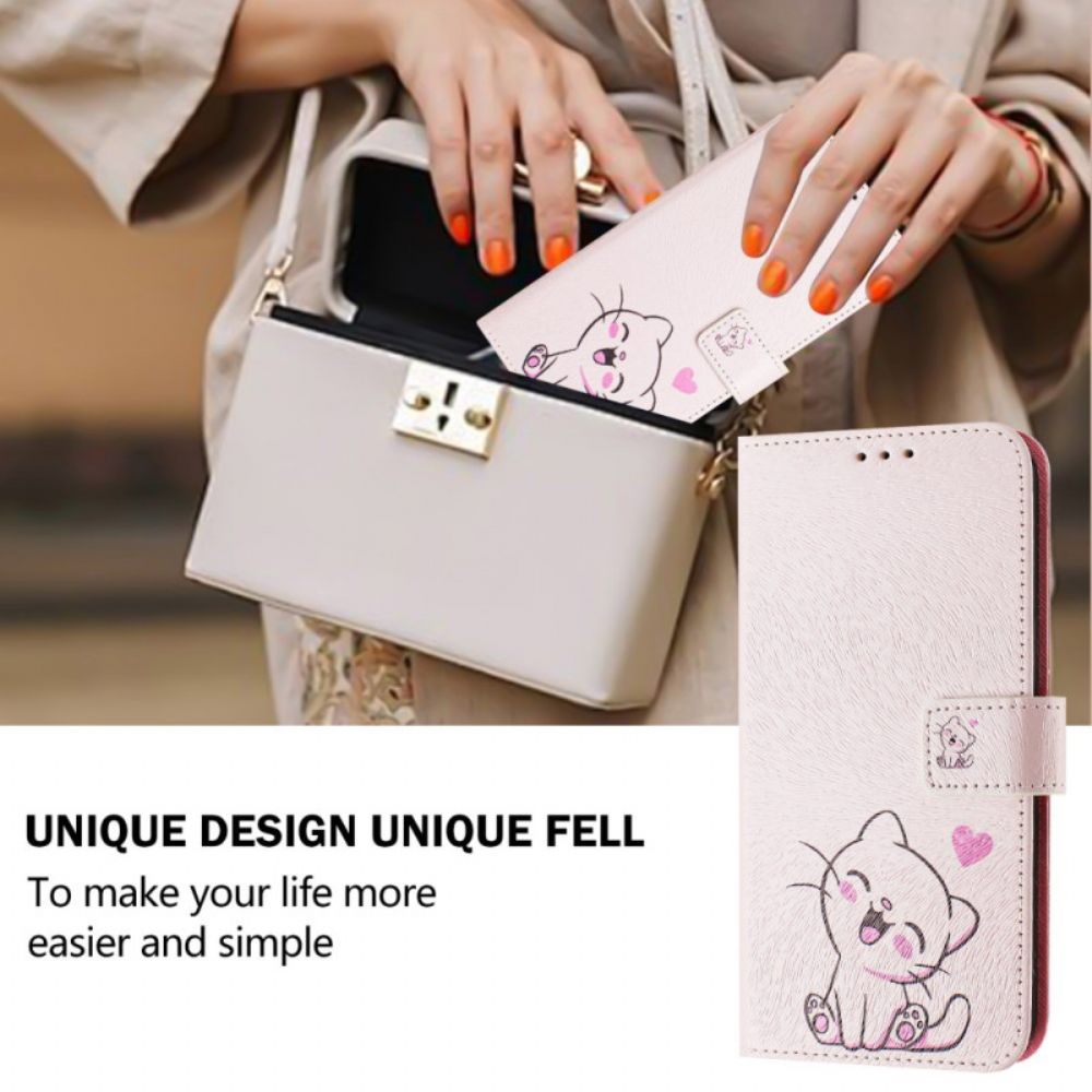 Folio-hoesje Xiaomi Redmi Note 14 Pro Plus 5g Telefoonhoesje Schattig Kattenpatroon