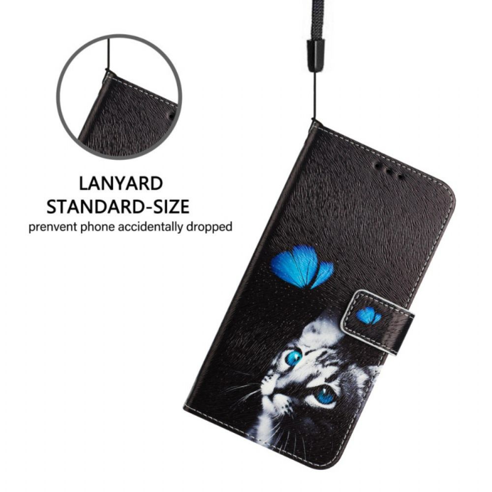 Folio-hoesje Xiaomi Redmi Note 14 Pro Plus 5g Telefoonhoesje Vlinder- En Kattenpatroon