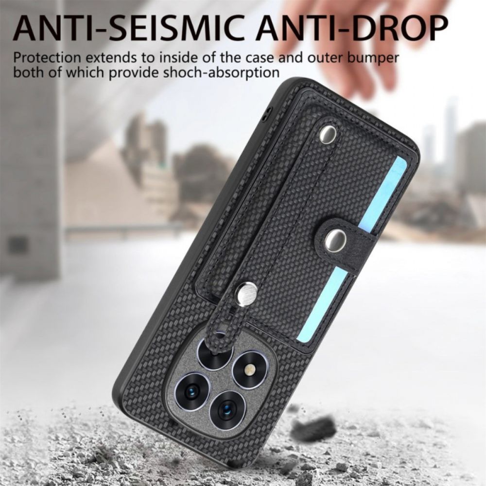 Hoesje Xiaomi Redmi Note 14 Pro Plus 5g Met Kaarthouder En Handmatige Riem Bescherming Hoesje