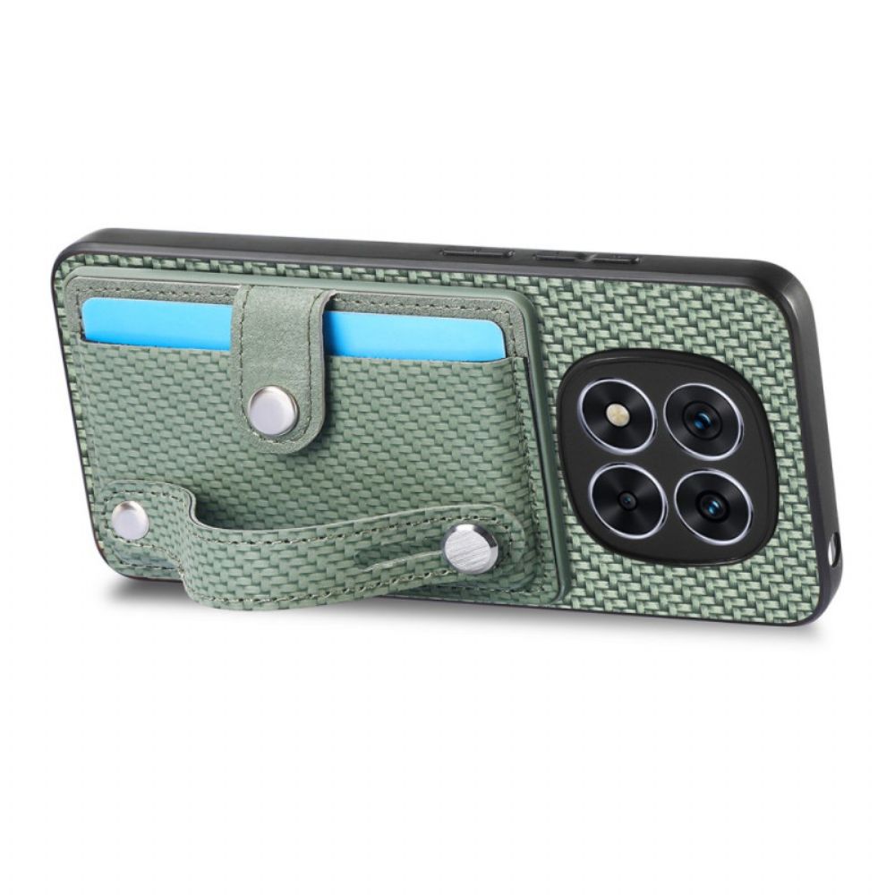 Hoesje Xiaomi Redmi Note 14 Pro Plus 5g Met Kaarthouder En Handmatige Riem Bescherming Hoesje