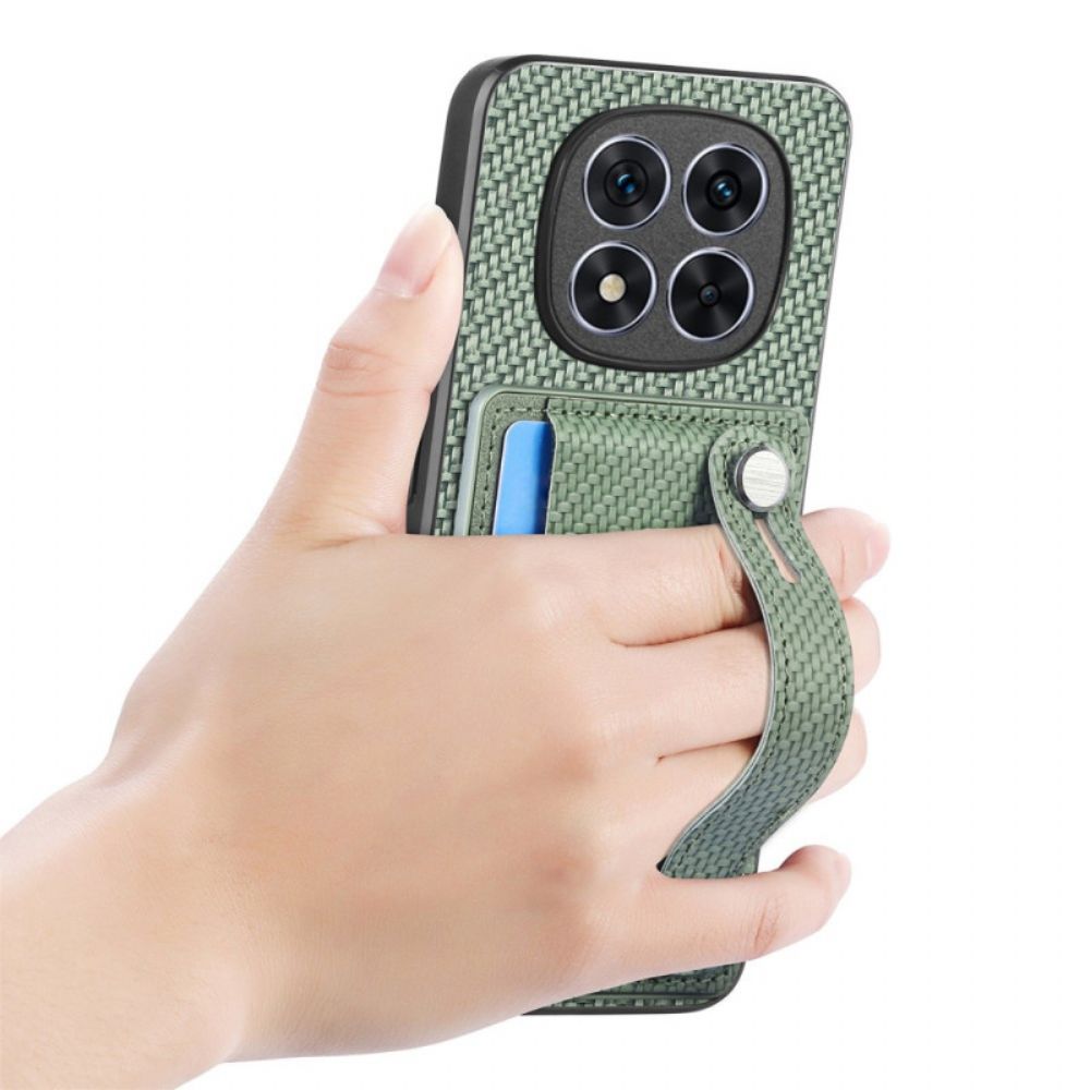 Hoesje Xiaomi Redmi Note 14 Pro Plus 5g Met Kaarthouder En Handmatige Riem Bescherming Hoesje