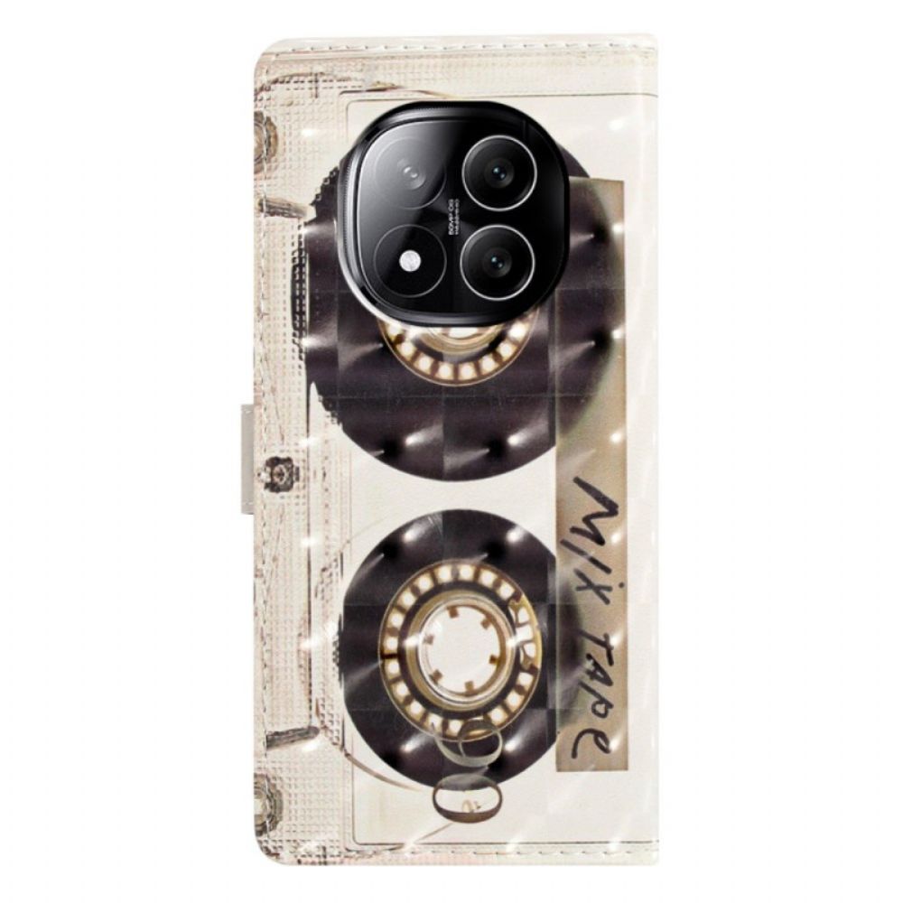 Leren Hoesje Voor Xiaomi Redmi Note 14 Pro Plus 5g Cassette 3d